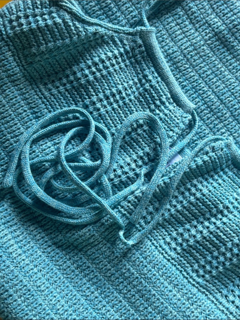 Olive & Oak Teal Crochet Mini Dress - Picture 9 of 9